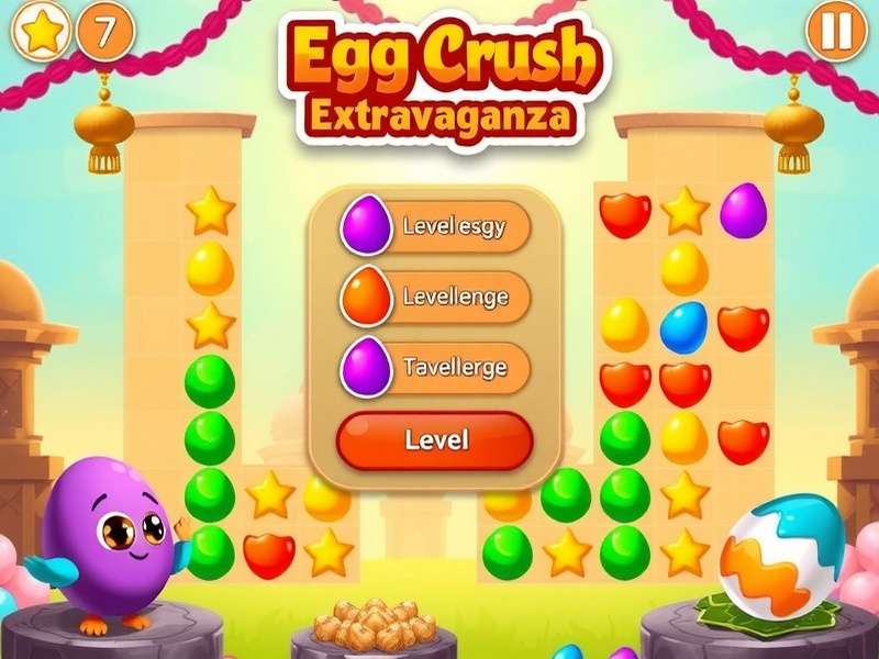 Egg Crush Extravaganza level selection screen